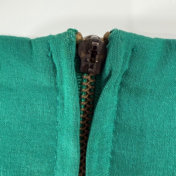 Bettie Page Las Vegas Green Wiggle Dress XL Retro Pinup Square Neck - Picture 8 of 10